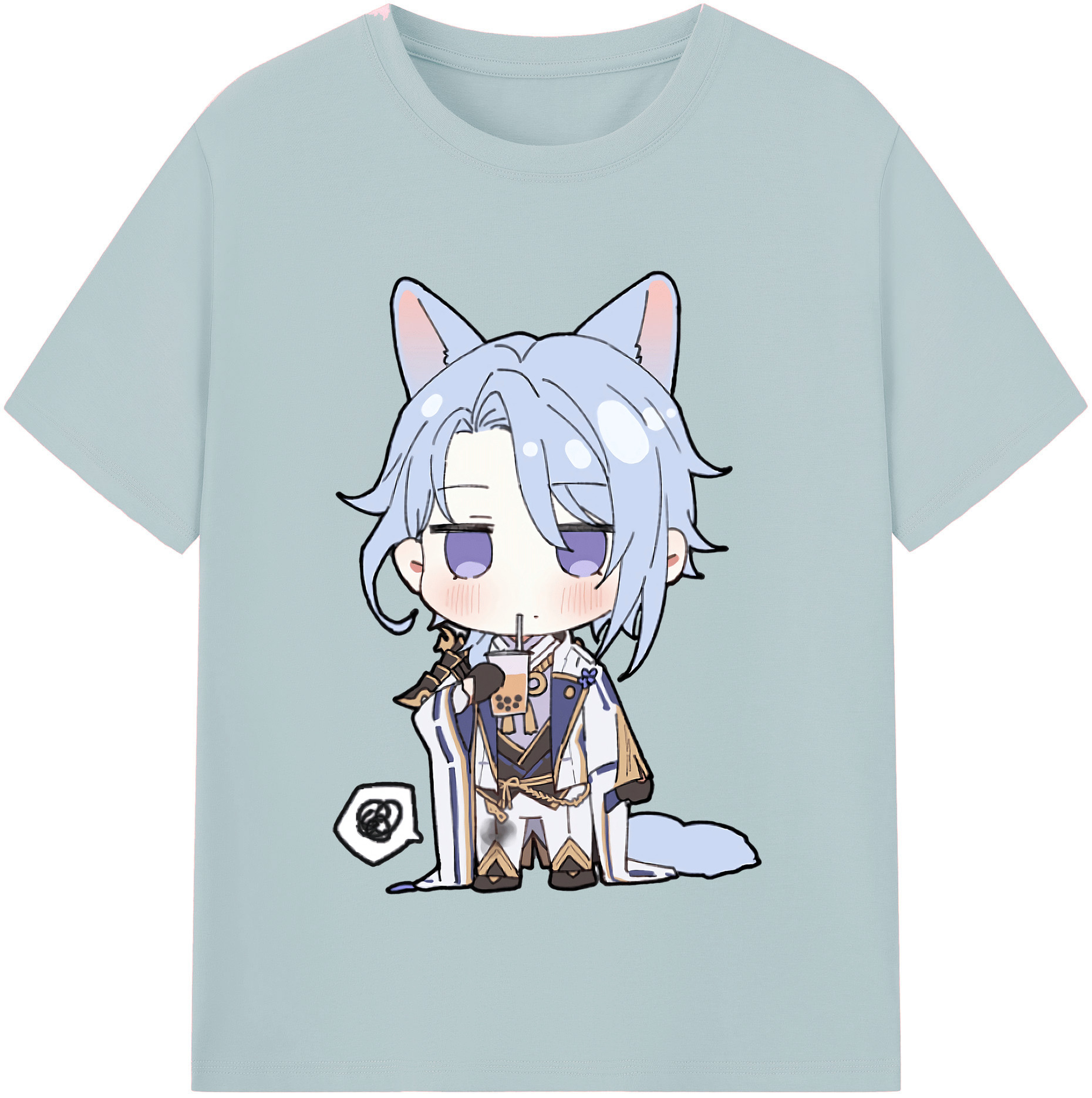 げんし神 神里綾人 かみさとあやと genshin Kamisato Ayato 綿100％半袖Tシャツ（フロントプリント）